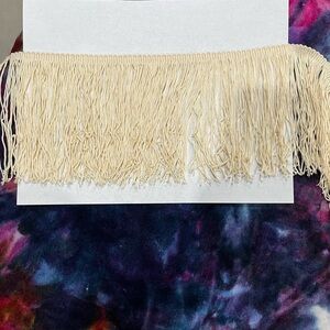 5” natural ecru off white chainette fringe trim flapper costume